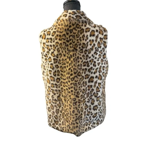 Fever Faux Fur Leopard Print Zip Vest – Size M - Picture 4 of 8